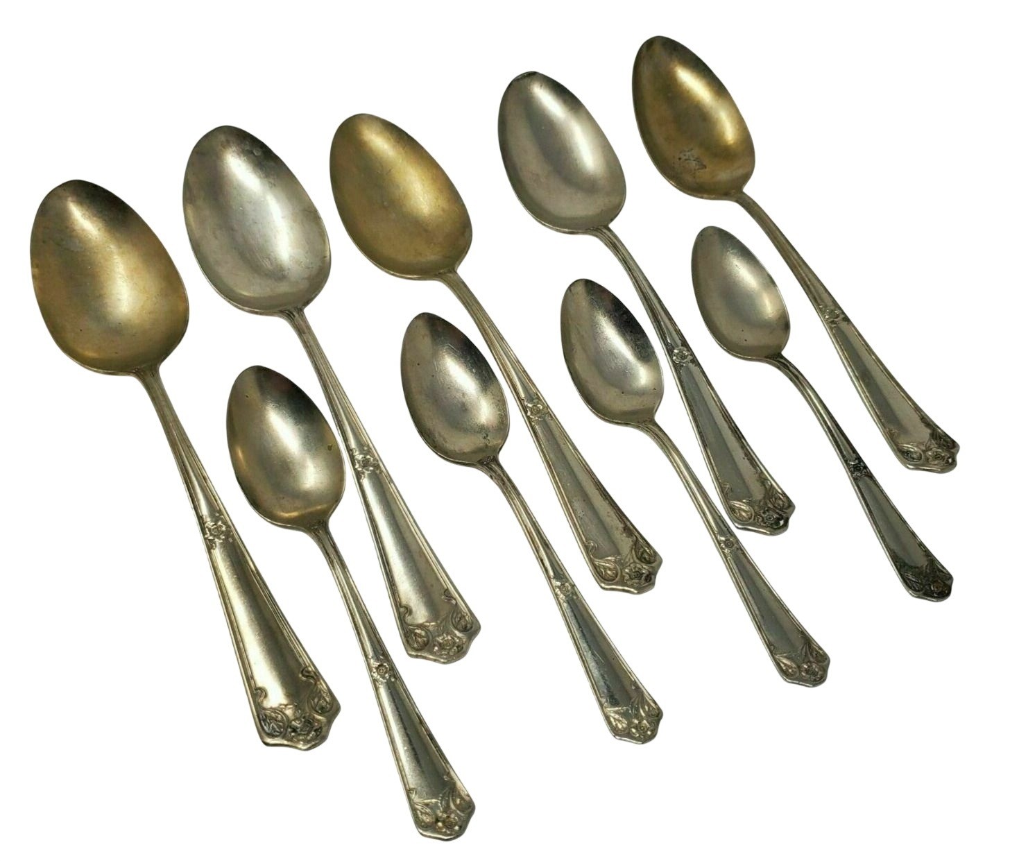 Panama PAV4 Stainless Steel Flatware 5 Place Spoons 4 Teaspoons 9pc Lot