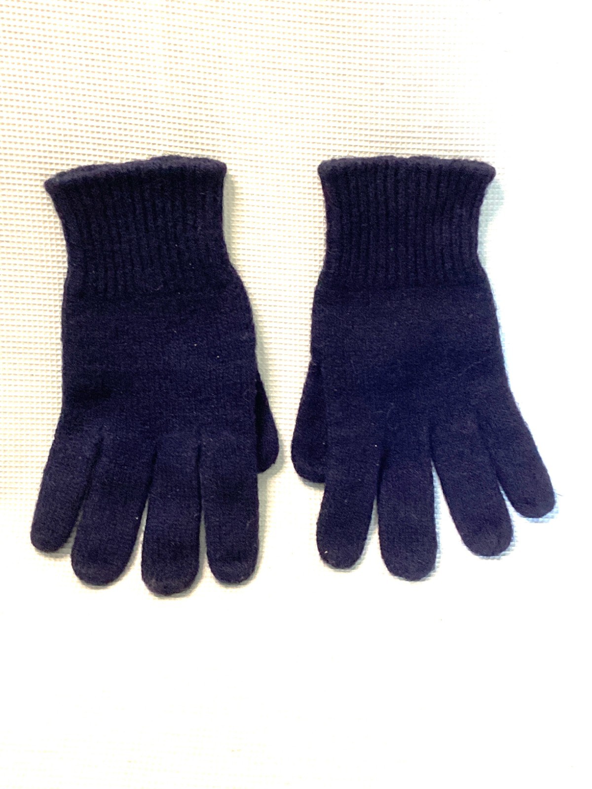 Vintage Mens or Unisex Navy knit gloves LARGE