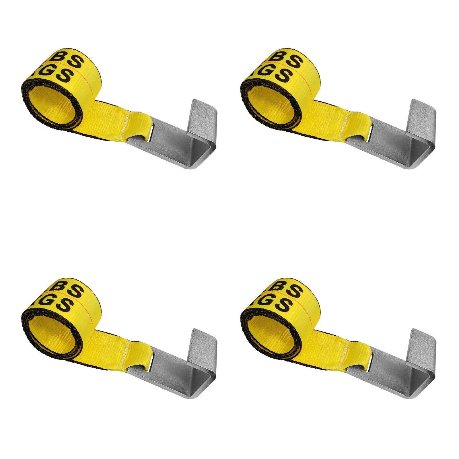 4 Pack 4" x 5' Roll Off Container Winch Strap for Cargo Securement Construction