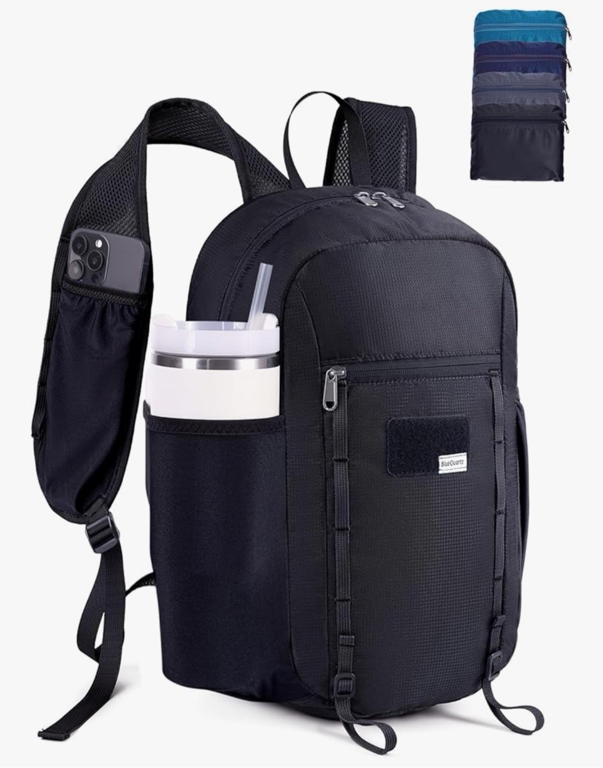 Blue Quartz 15L Hiking Backpack with Chest Pockets for Phone, Ultralight Hiking