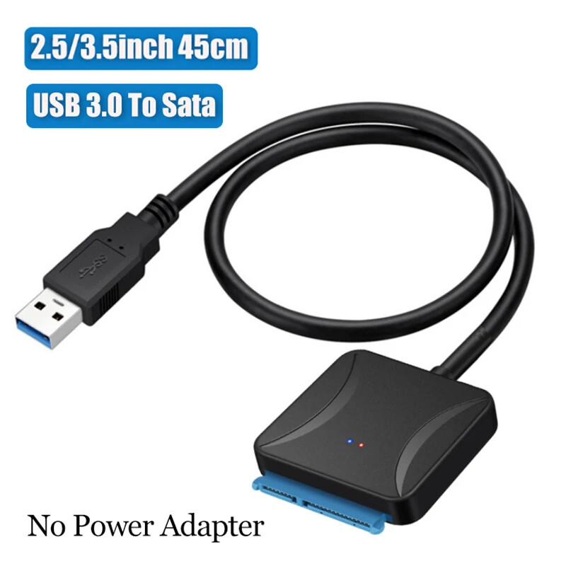 USB 3.0 to SATA External Hard Drive Reader 2.5" 3.5" HDD SSD Power adapter LOT
