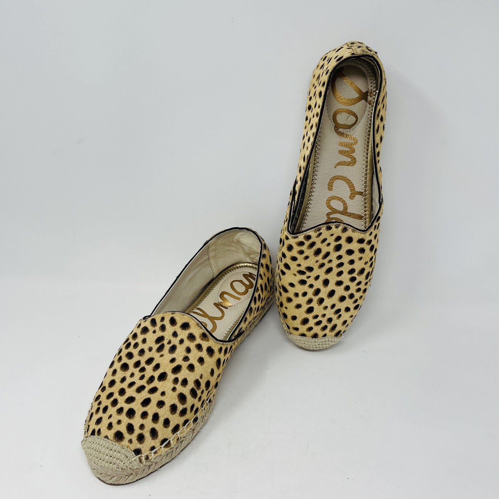 Sam Edelman Kesia Womens Espadrille Flats  10 Animal Print Leather Hair NEW