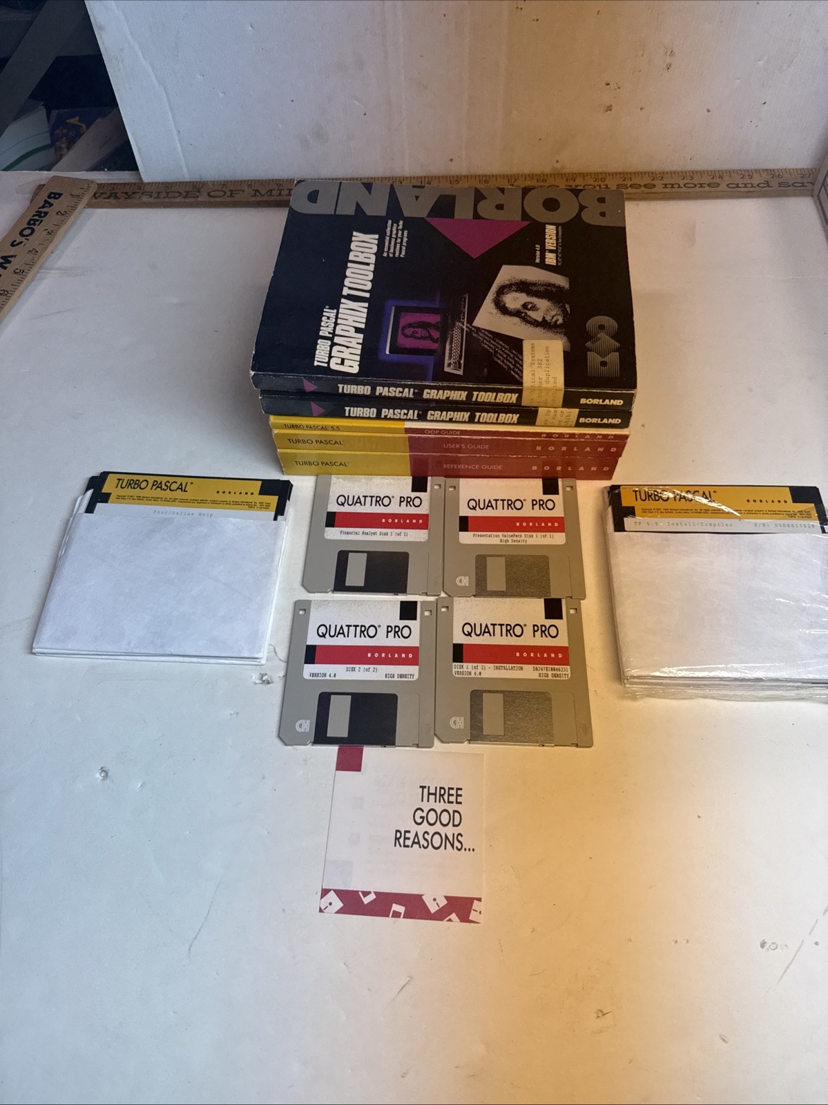 Borland Turbo Pascal Bundle 4.0 , 5.5 floppy drive hard drive manuals more