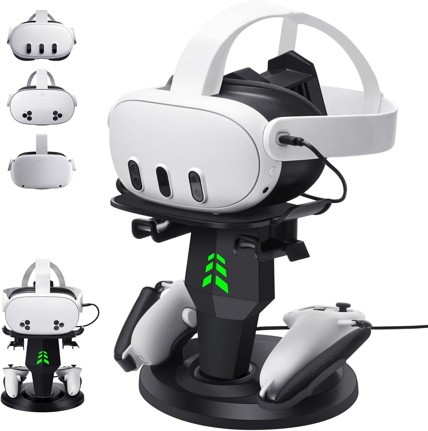 VR Headset Charging Dock for Meta Quest 3/Quest 3S/Quest 2, VR Charging Stand fo