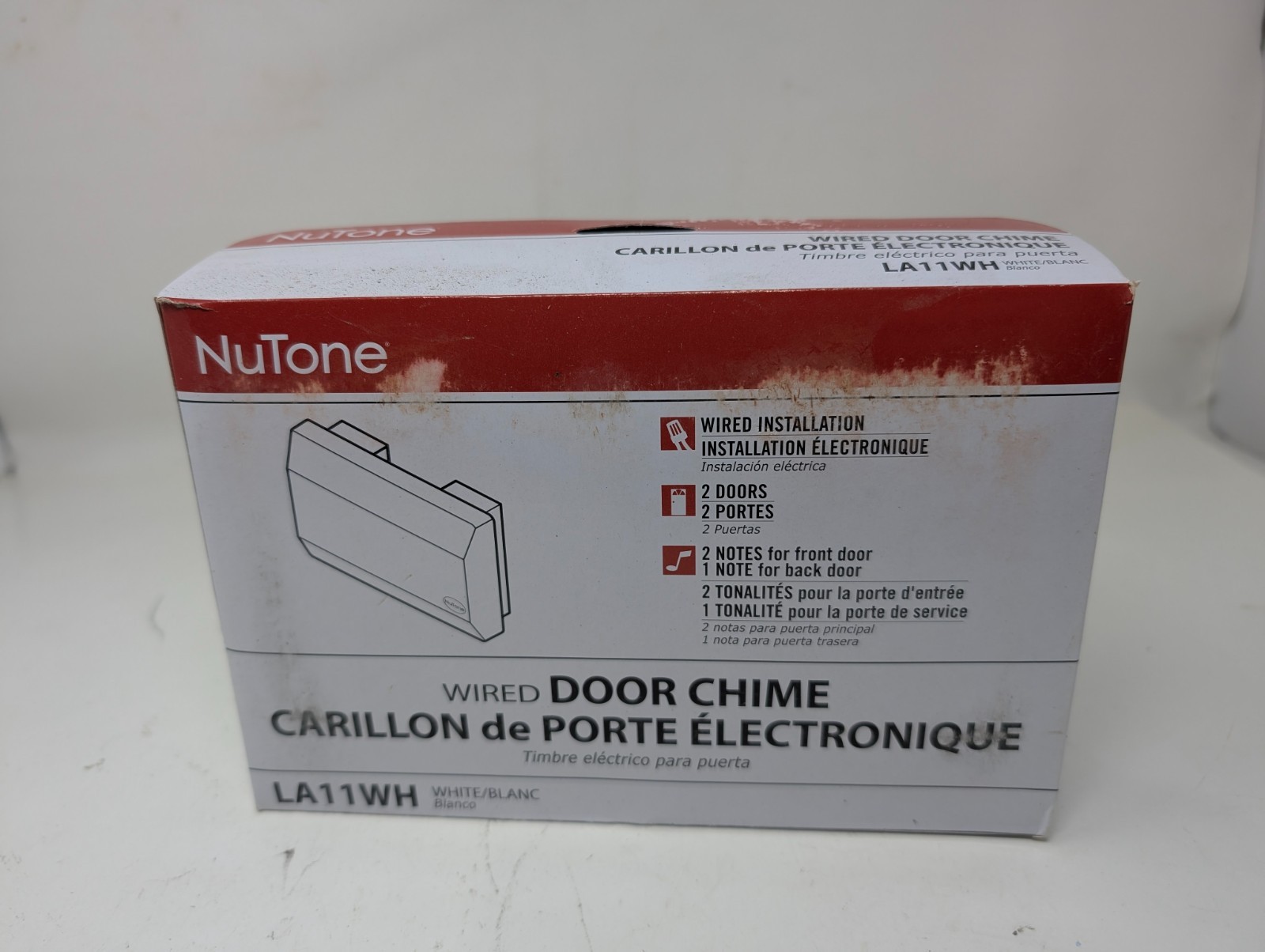 New Open Box NuTone LA11WH Wired Door Chime White 2-Note Doorbell Chime (71)