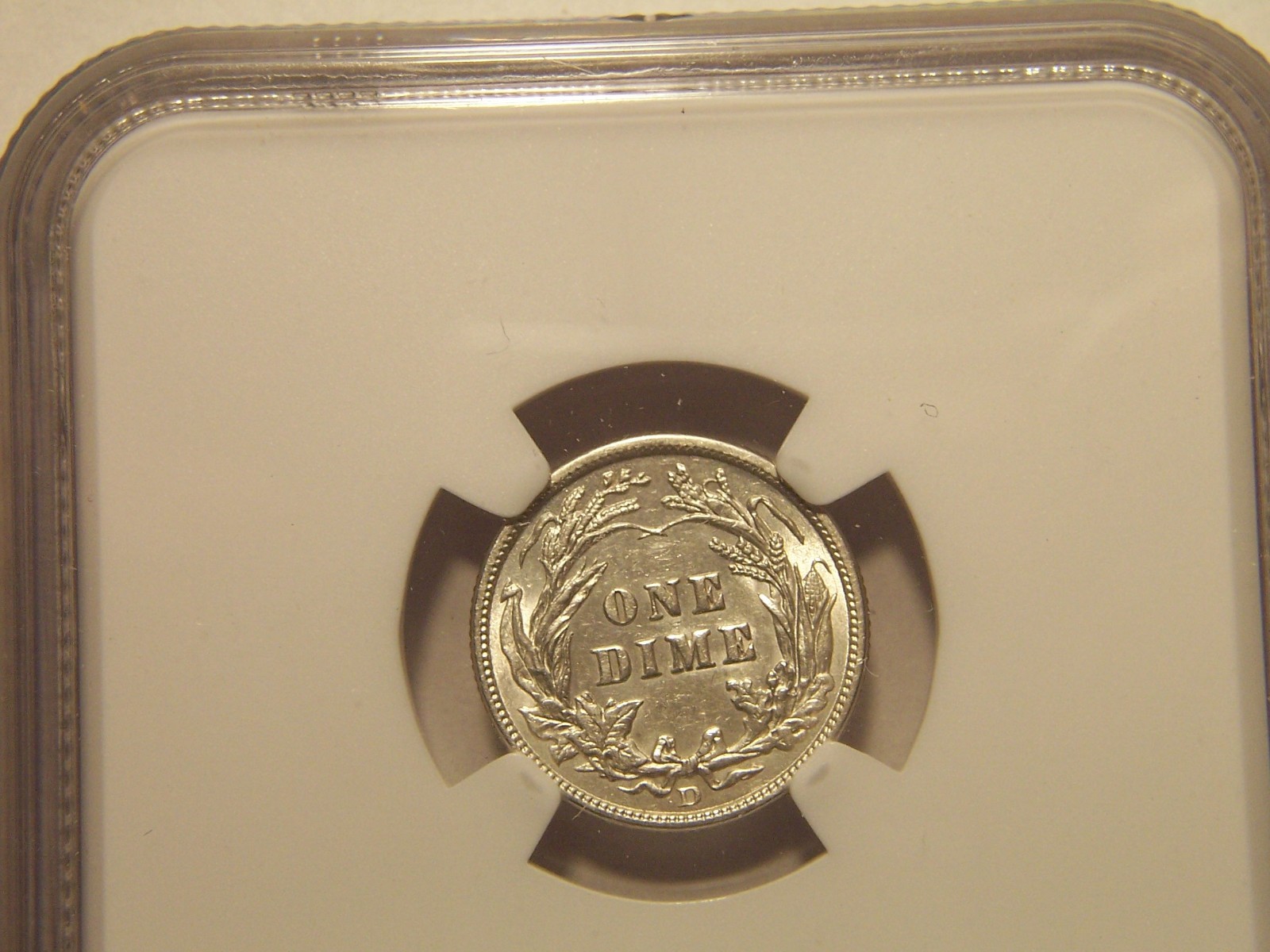 1914 D Barber Silver Dime AU 58 NGC