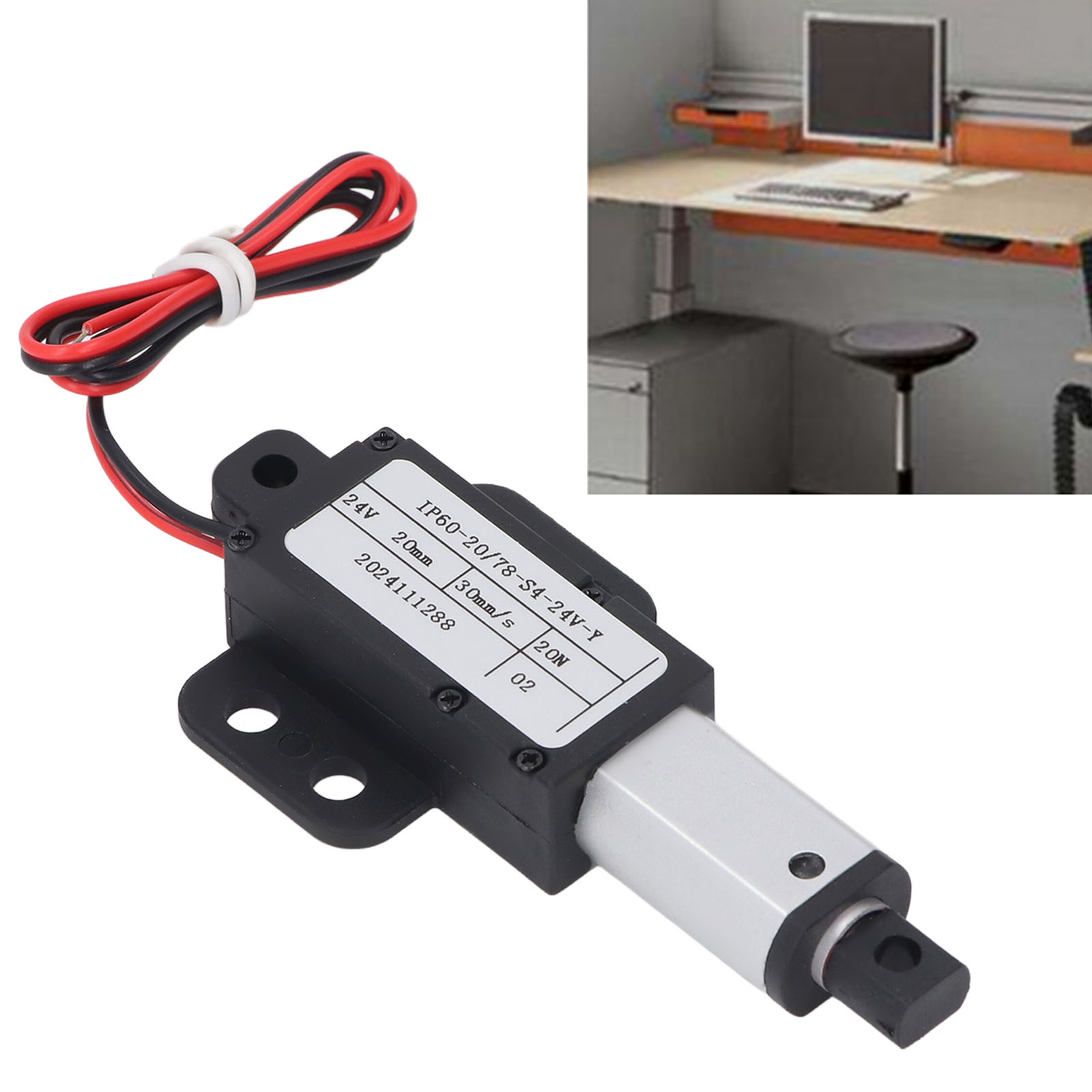 Electric Linear Actuator 20mm Stroke 20N 30mm/s Linear Actuator Tool Accessory