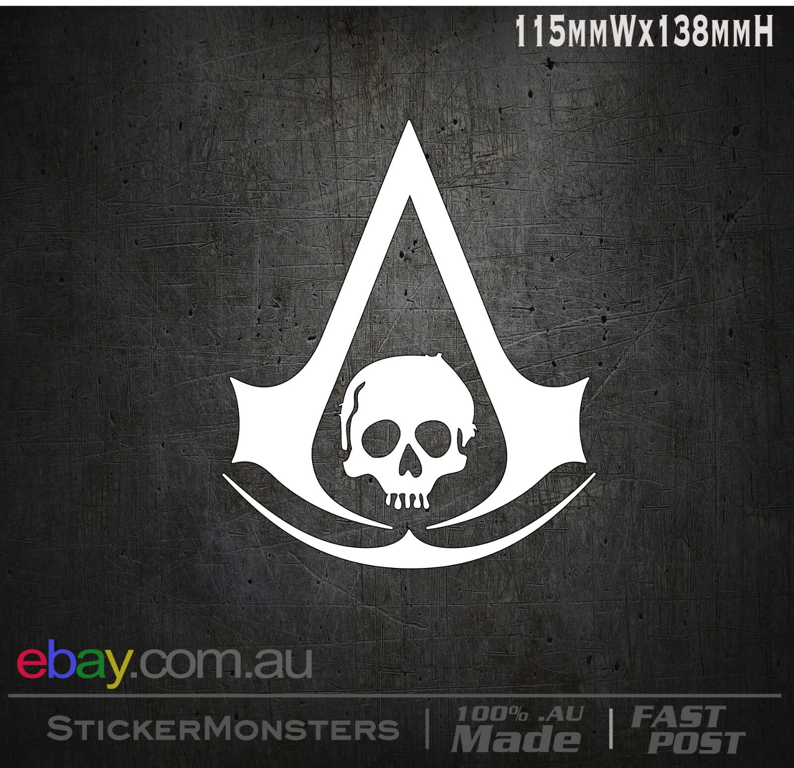 ASSASSINS CREED AC4  IV Sticker Decal 138mmH X1 Playstation 4 Laptop Car Gaming