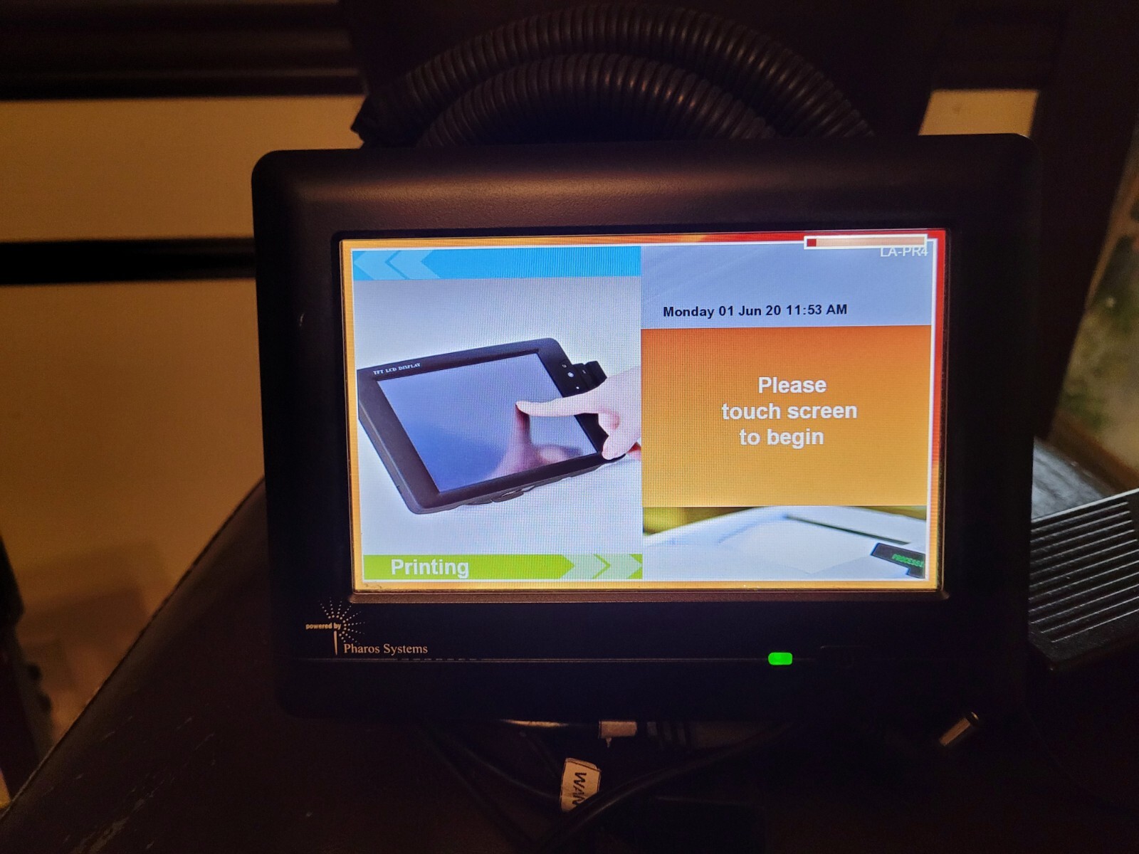 Pharos Systems Omega 200 Printer Card Management Touchscreen Mount AC Adapter