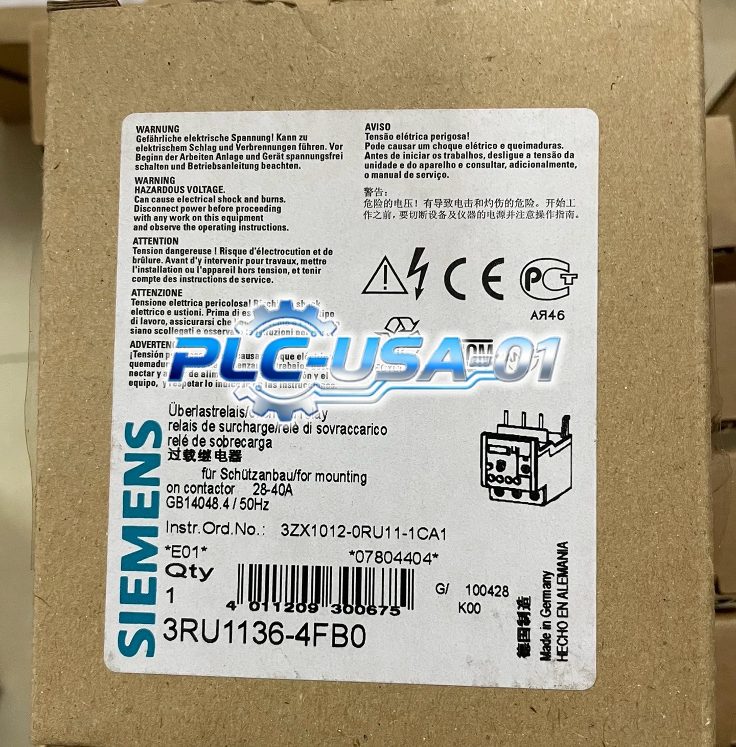 1PCS New In Box SIEMENS 3RU1136-4FB0 Relay 3RU11364FB0  Fast delivery