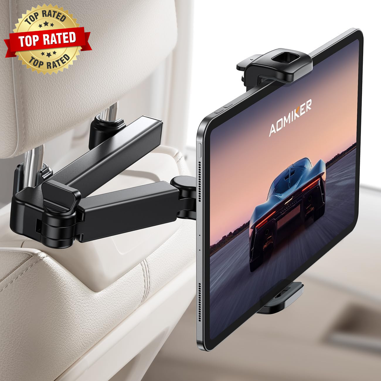 Ipad Holder Car Headrest - [Stretchable Arm] 2025 Adjustable Tablet Mount for Ca