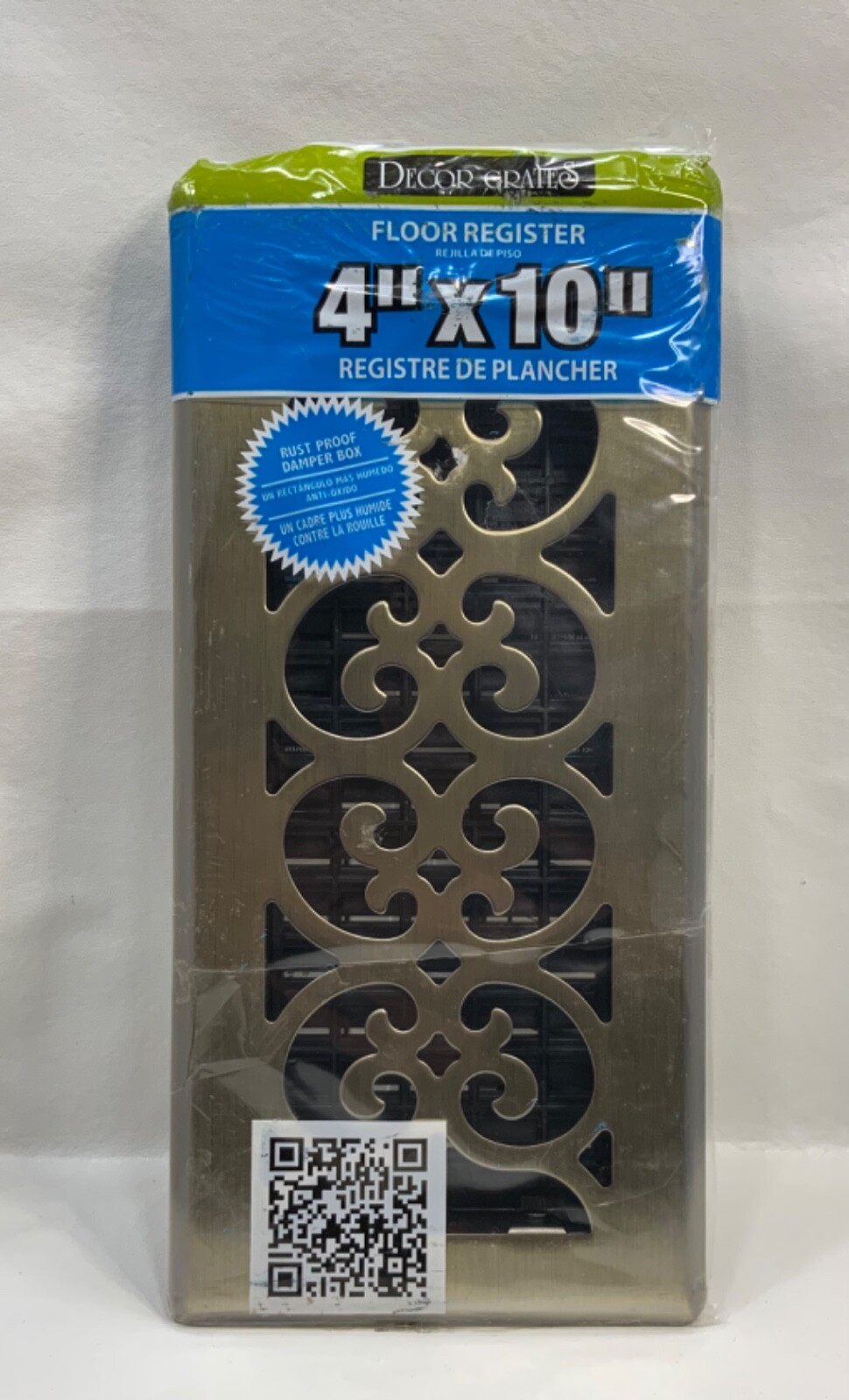 Decor Grates SPH410-A Floor Register, 4x10, Antique Brass