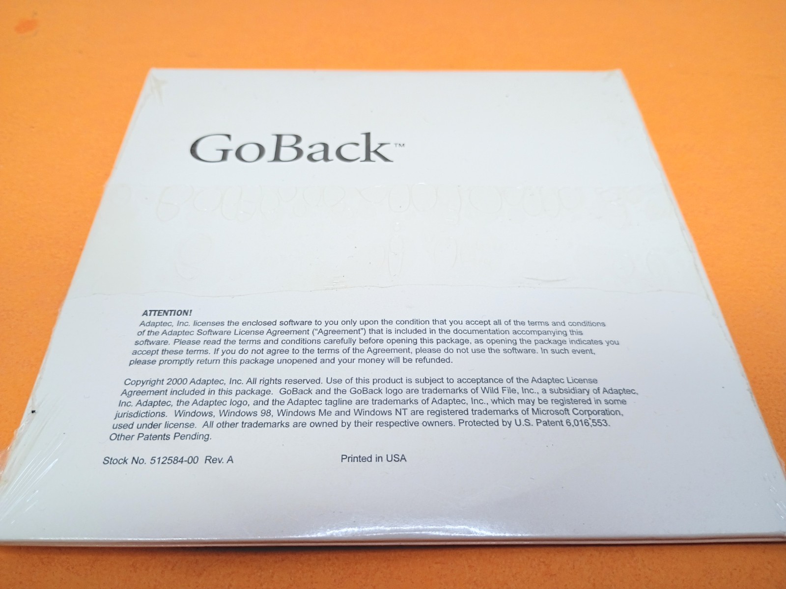 💻 NEW goback adaptec CD Software PC