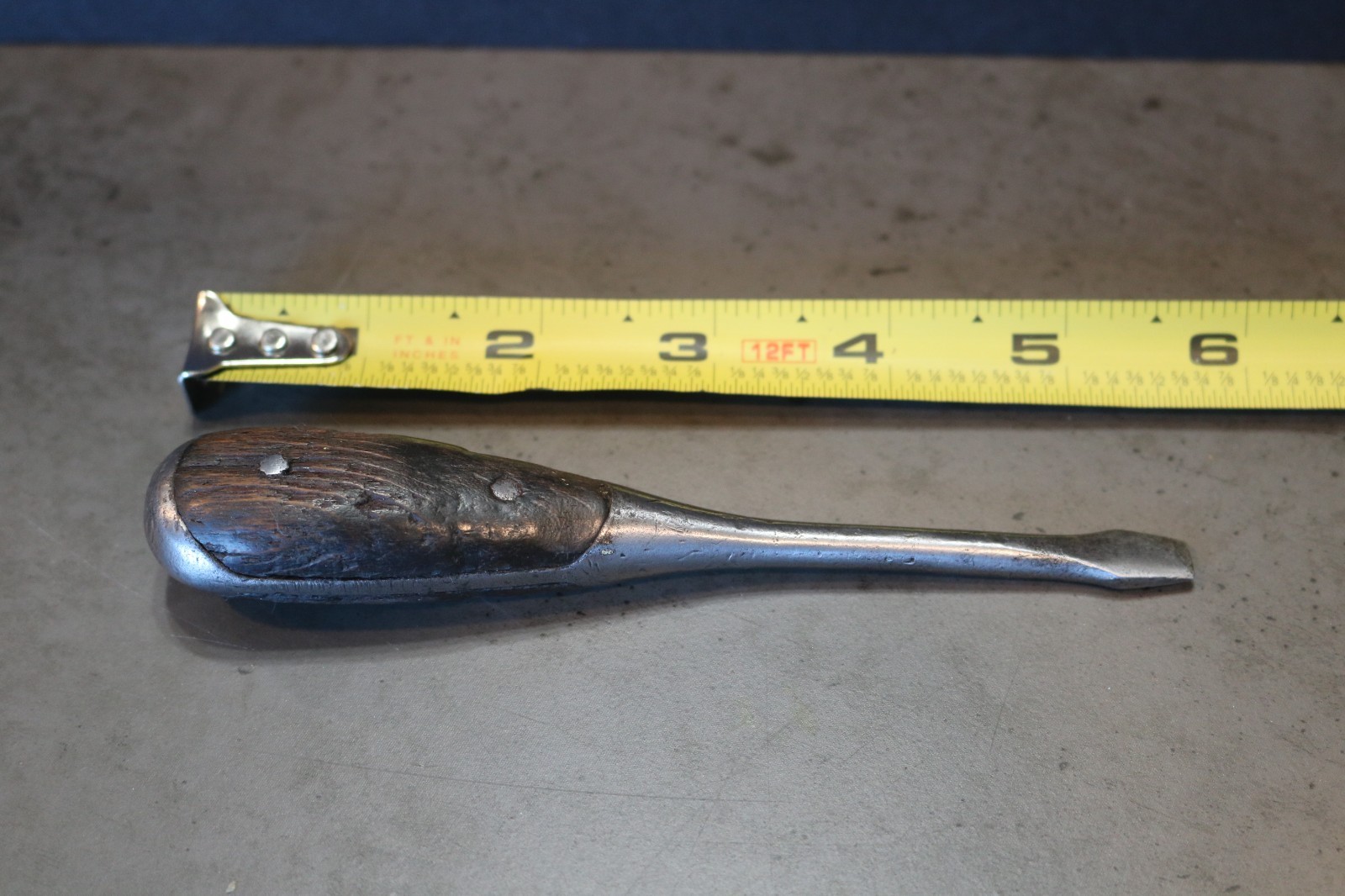 LENOX #2 VTG ANTIQUE FLATHEAD SCREWDRIVER SPLIT WOOD HANDLE