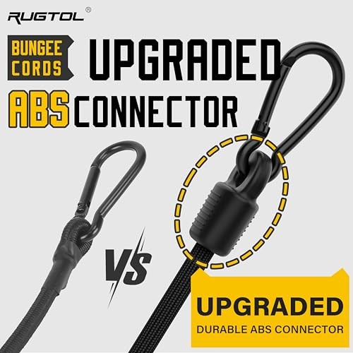 Adjustable Bungee Cords with 48" - 6 Pack - Black Adjustable - 6-Pack - Black