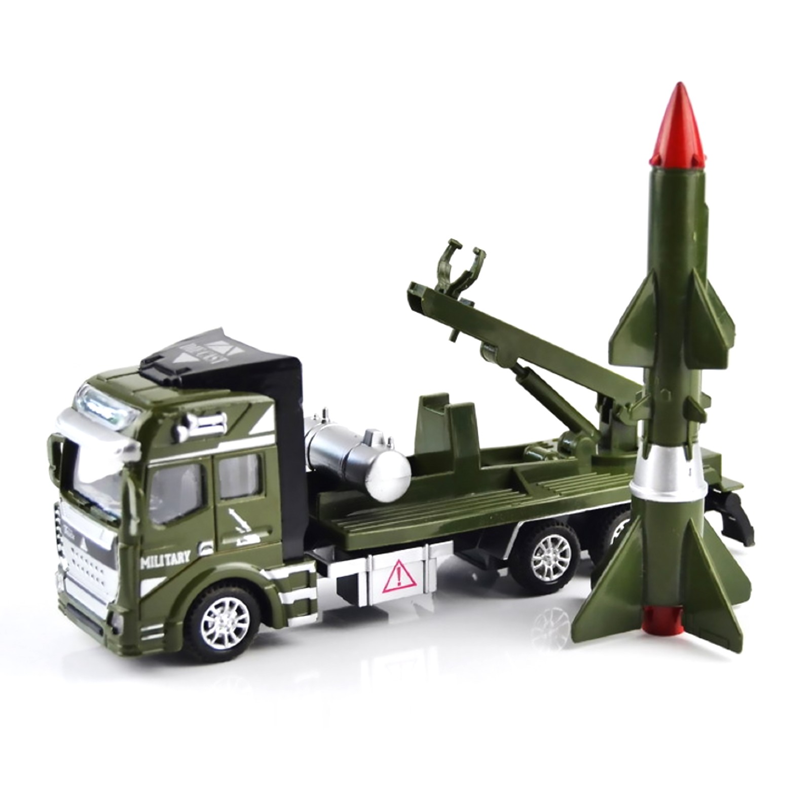 1:64 Alloy Pull Back Military Truck Kids Car Model Rocket Missile Vehicle Gift