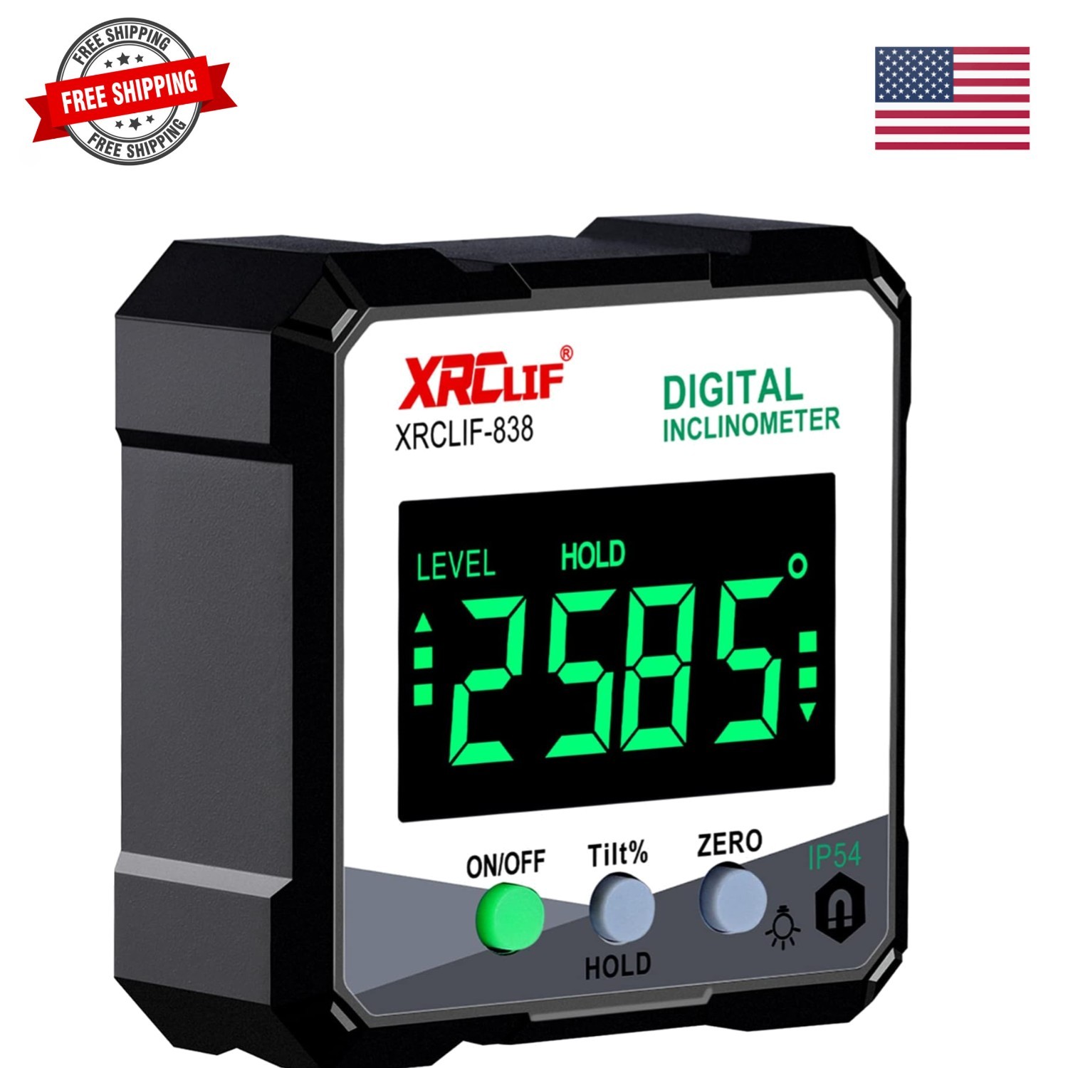 Digital Angle Gauge Meter, Magnetic Base Level Box Angle Finder Protractor Be...