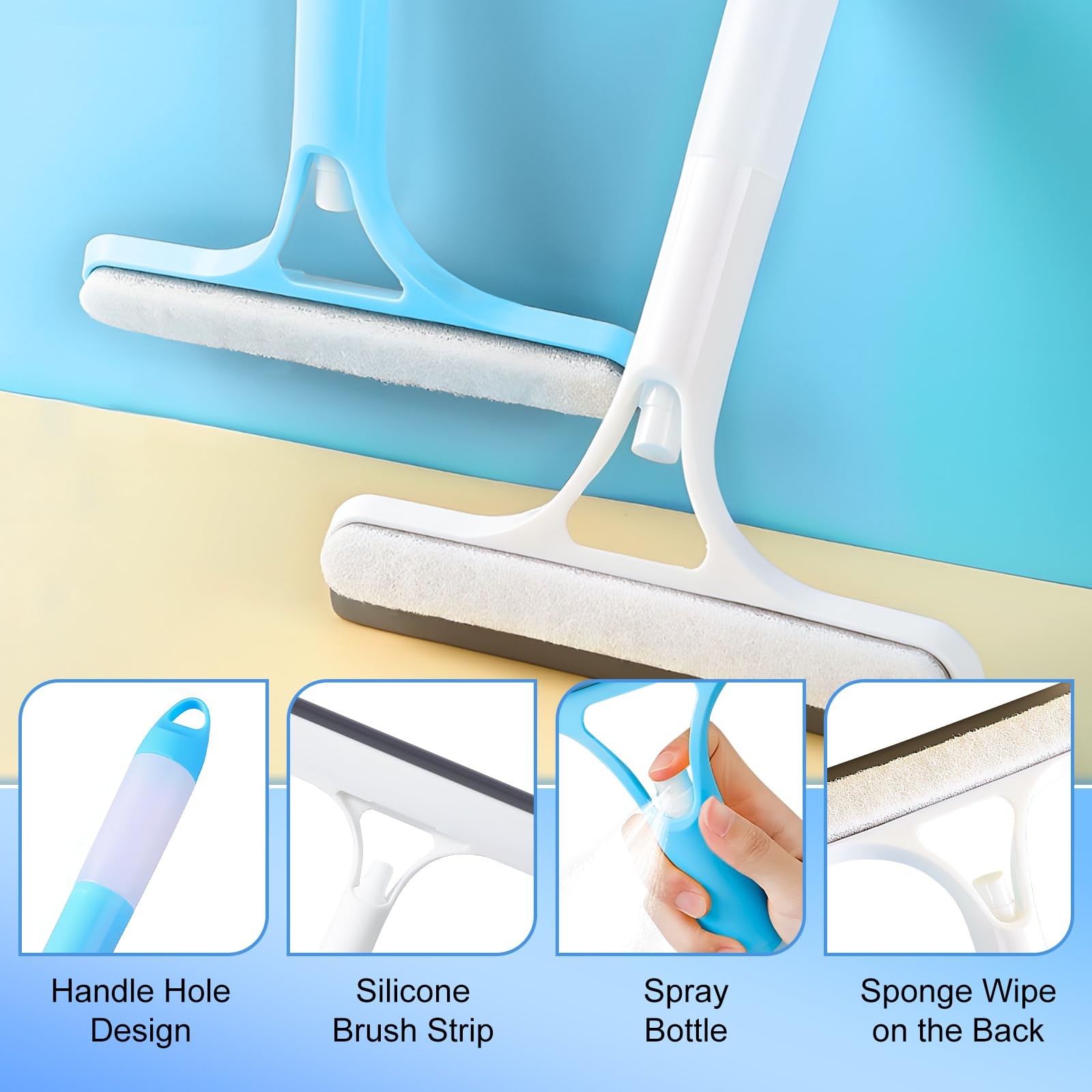 3 in 1 Spray Squeegee, 3 1 WindowSqueegee Cleaner, White