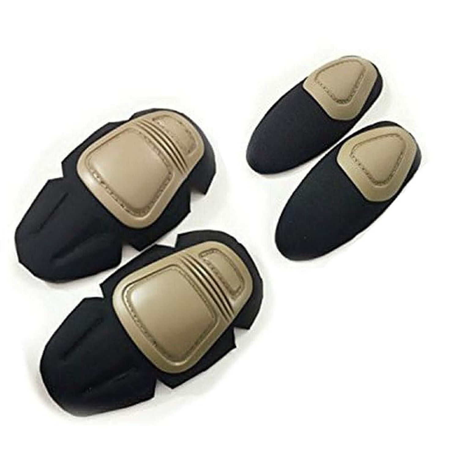 Tactical Military Paintball Elbow Knee Pads Airsoft Combat Protective Set DE