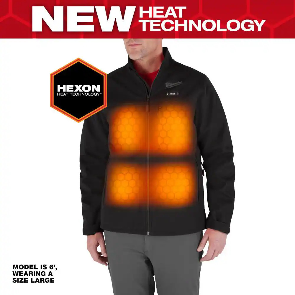 Men's X-Large M12 12-Volt Lithium-Ion Cordless Tough Shell Black Heated Jacket