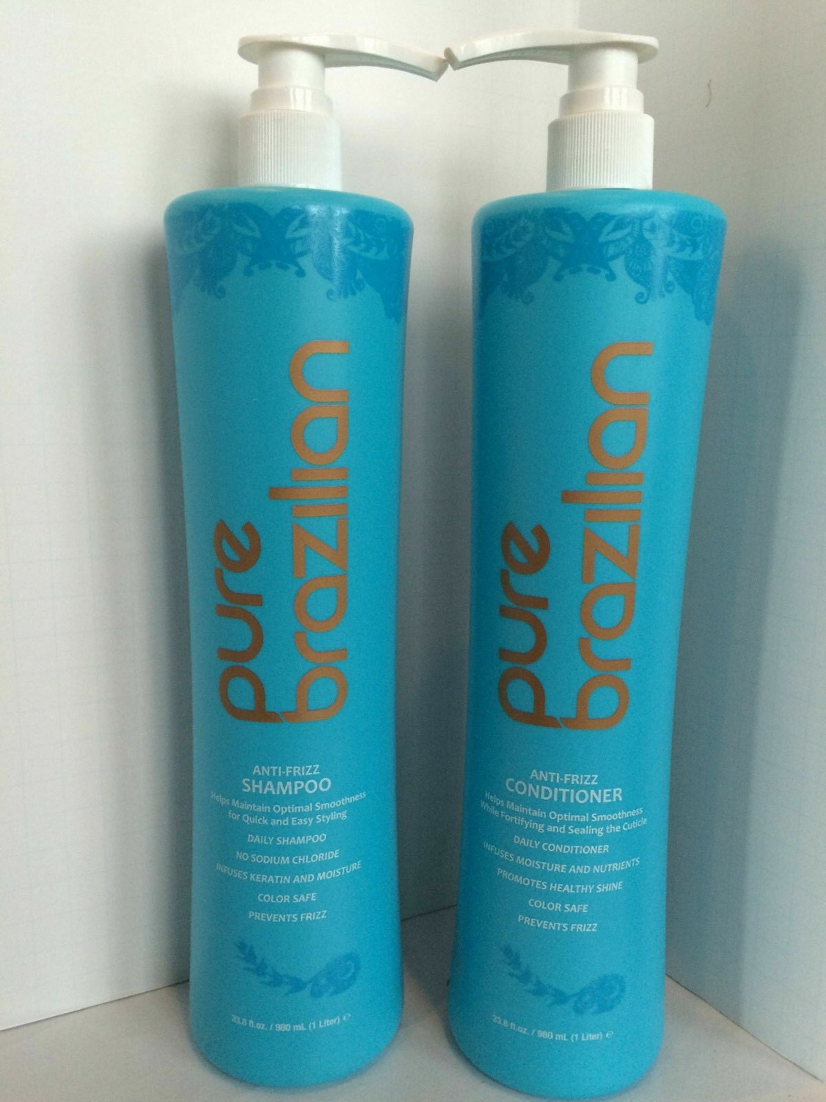 PURE BRAZILIAN ANTI FRIZZ SHAMPOO & CONDITIONER ~NEW~