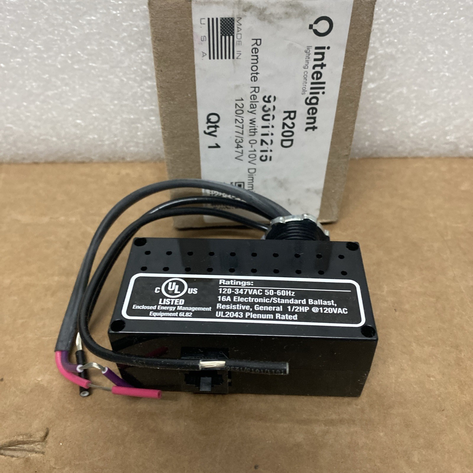 ILC R20D Remote Relay with Dimming CAT-5 ~ 0-10V Dimming ~ 120/277/347V ~ R20D