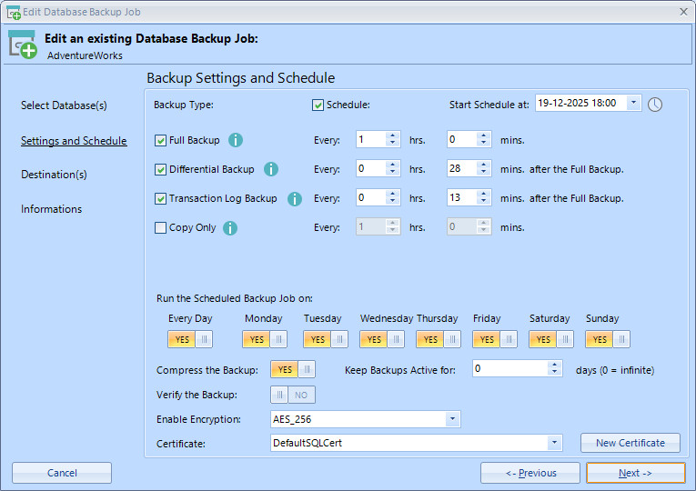 Bendani Backup Manager for Microsoft SQL Server, Full Perpetual License.