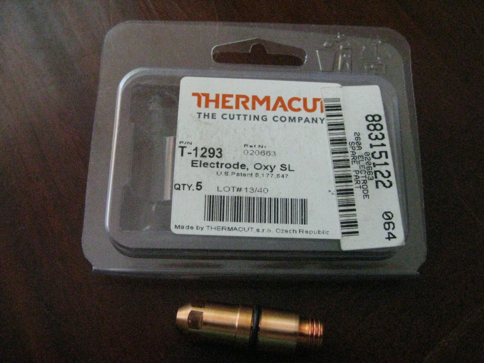 Thermacut T-1293  260 Amp MS Plasma Electrode #020663