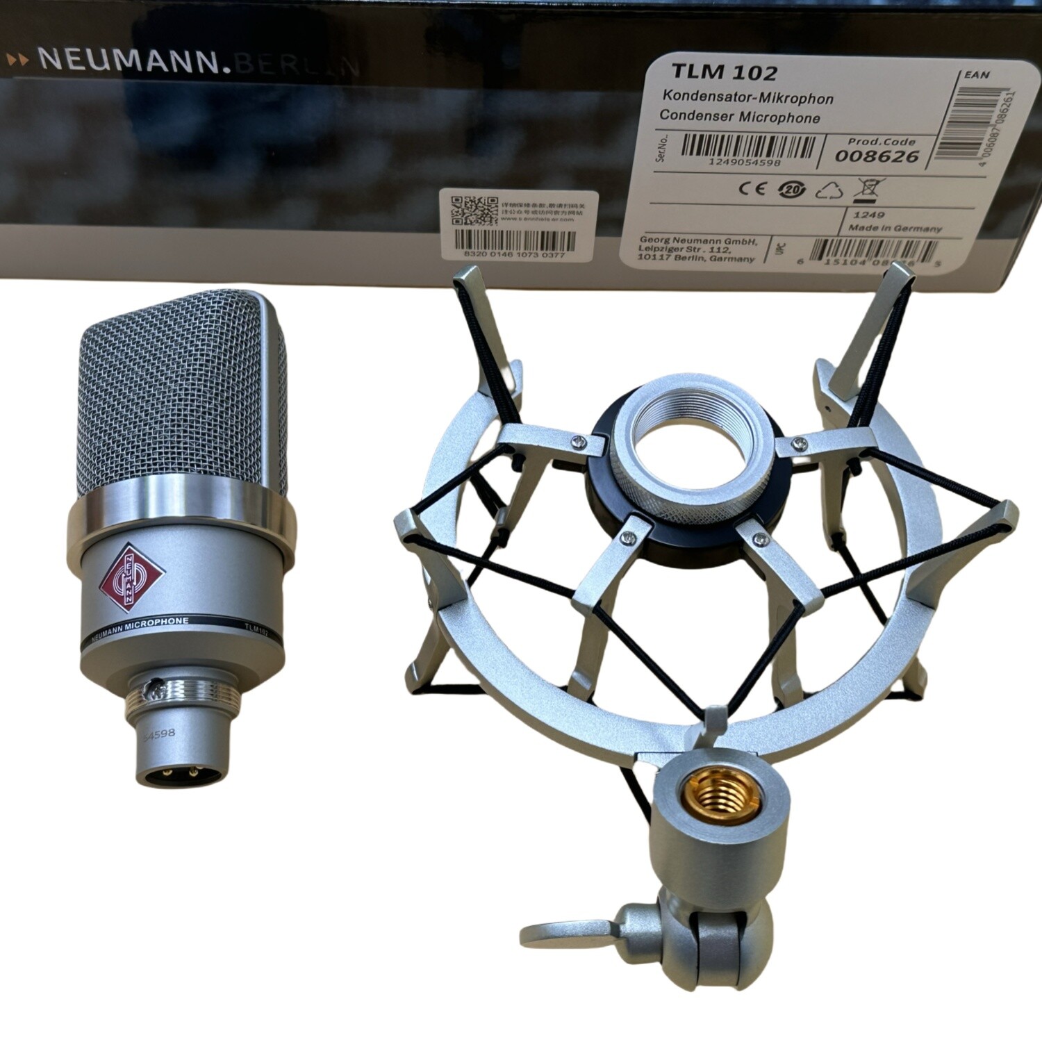 TLM 102 Neumann Large Diaphragm Condenser Microphone NEW Studio Set Shockmount