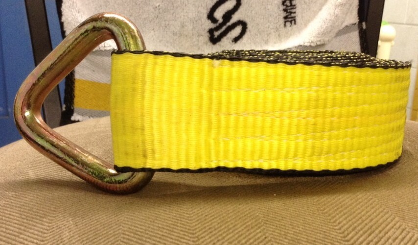 set of 2 -10-FT-Lasso-Strap-Wheel-Lift-Tie-Down YELLOW USA MADE