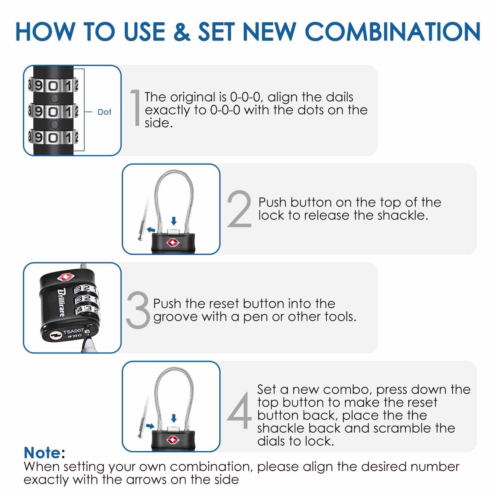 2 Pack TSA Approved Luggage Locks, Combination Travel Cable Small, 2