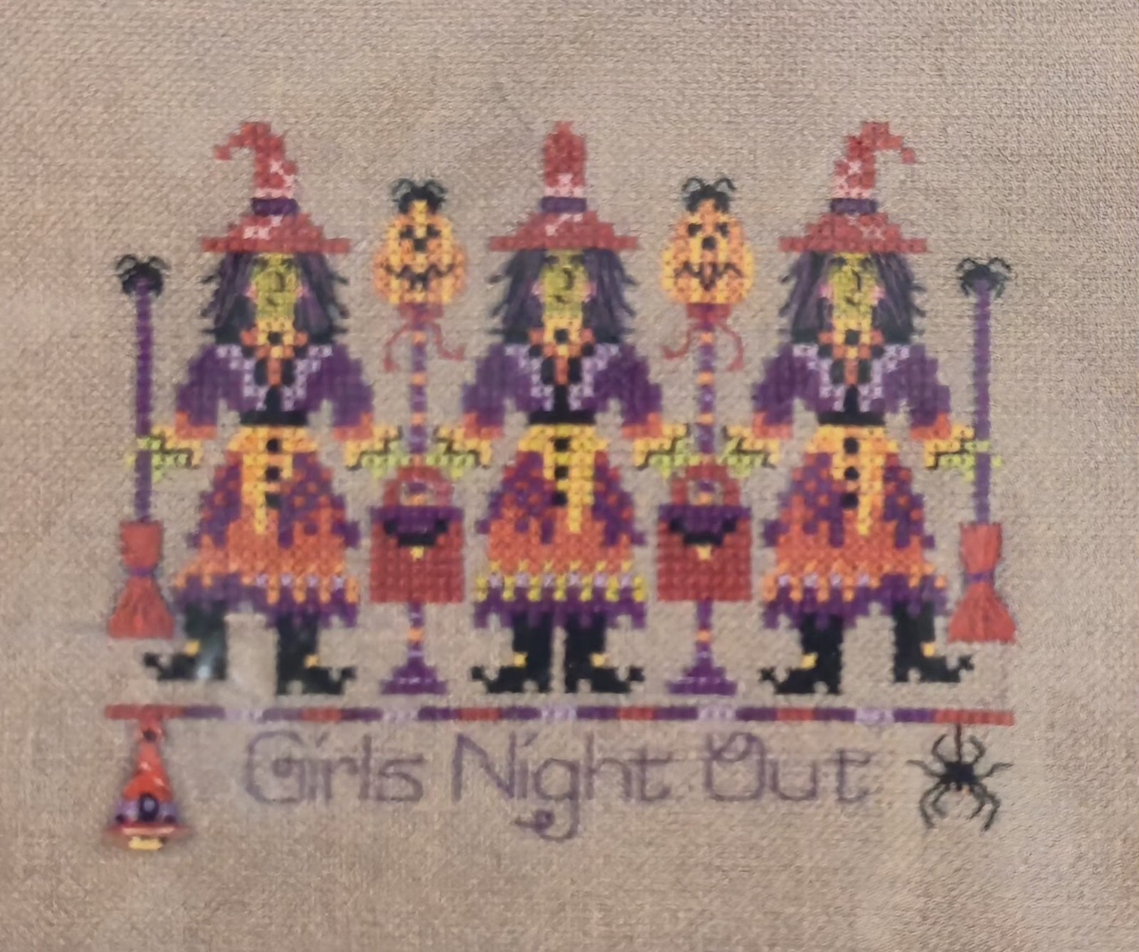 Just Nan Red Hat Stitcher Girls Night Out Cross Stitch Pattern Chart & Charm