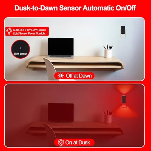 670nm Red Light Night Light for Sleep - Zero Blue Light, Adjustable 2 Pack