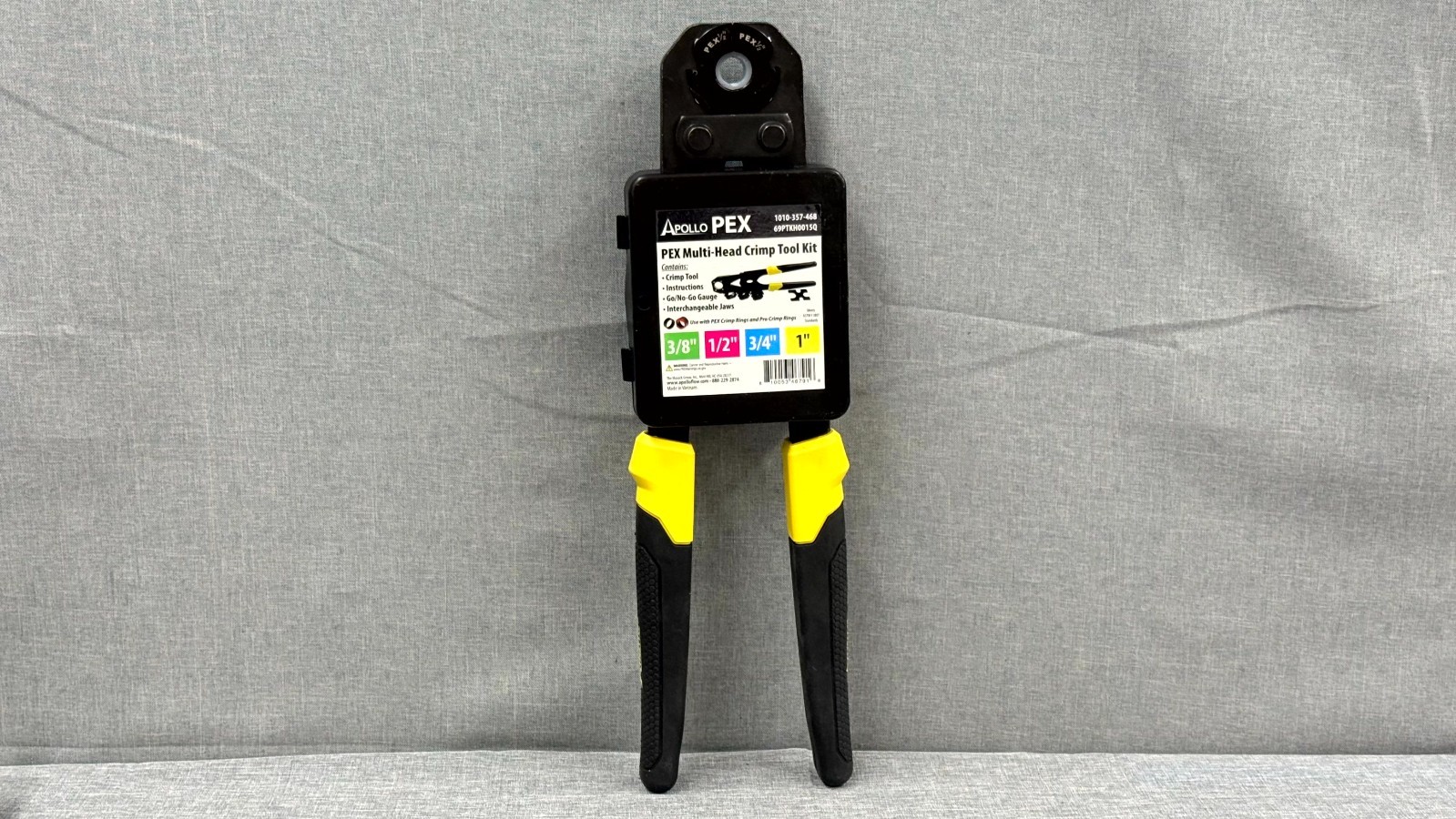 Apollo Multi-Head PEX Crimp Tool Kit - Crimper, 3/4, 1/2" and 3/8" Rings