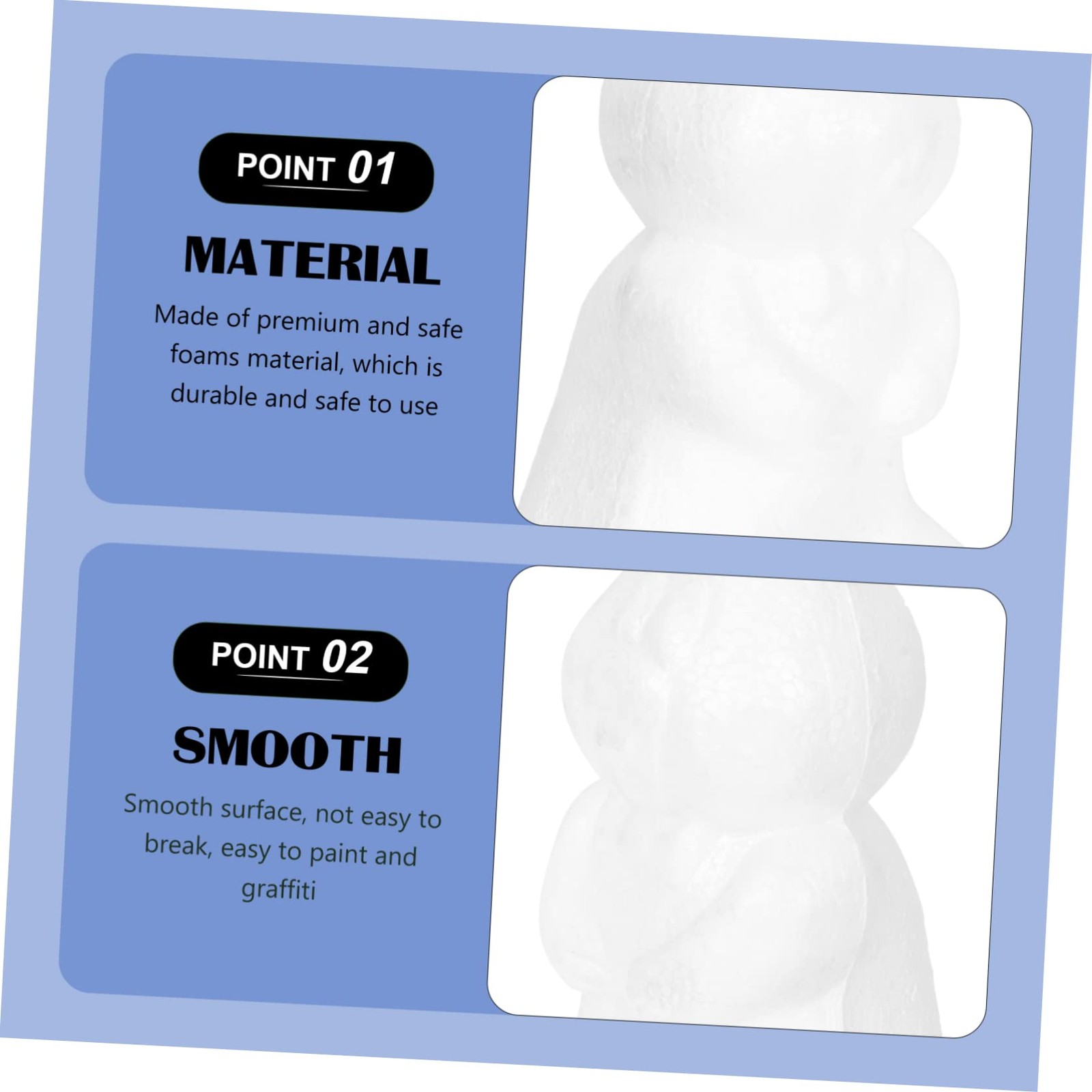 2pcs Bubble Bunny Foam Bunny Model Shape Decorative Model Easter Foam Rabbit ...
