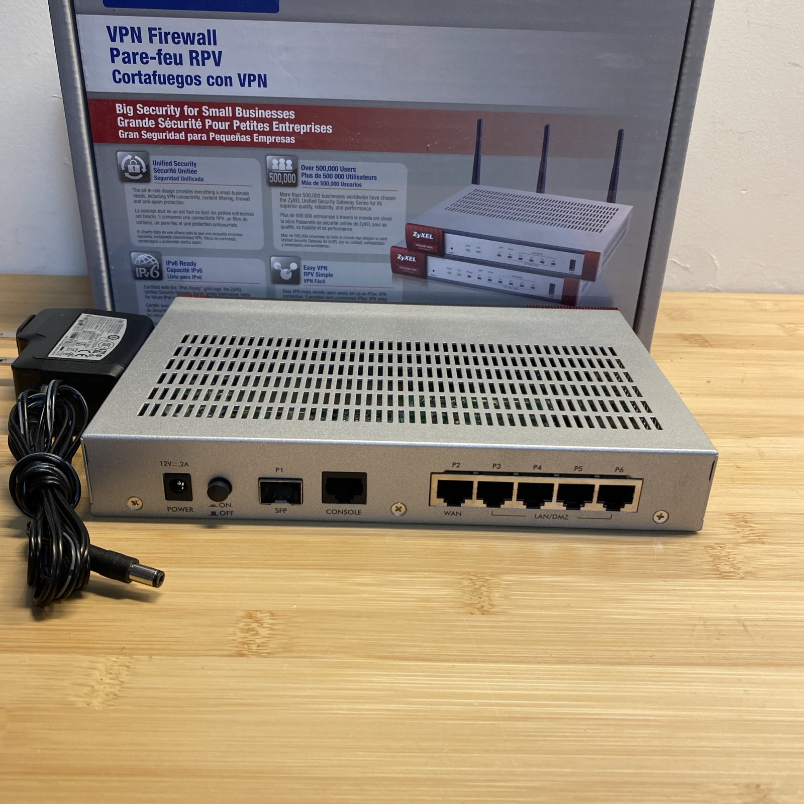 ZyXel Zywall USG 20 Unified Security Gateway VPN Firewall with Power Adapter