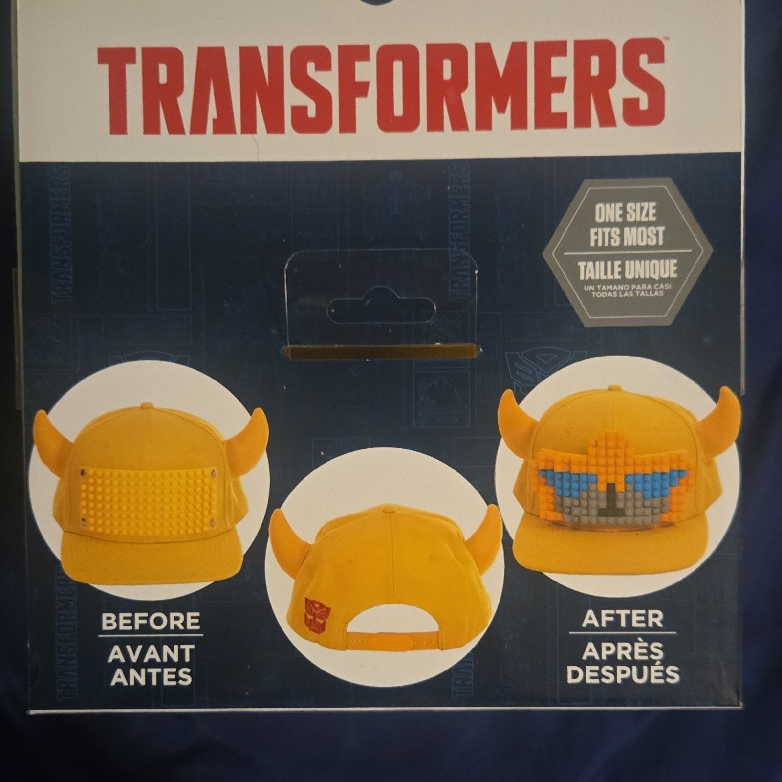 elope Transformers Bumblebee Build-On Snapback Hat Kit Includes 114 Blocks