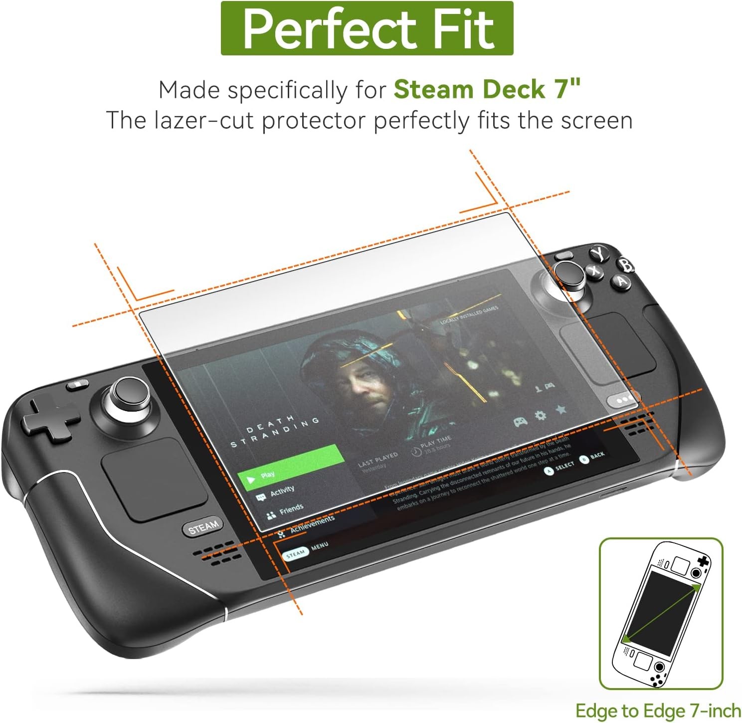2-Pack Anti-Glare Etched Screen Protector for Steam Deck 7.0''/Steam Deck OLED 7
