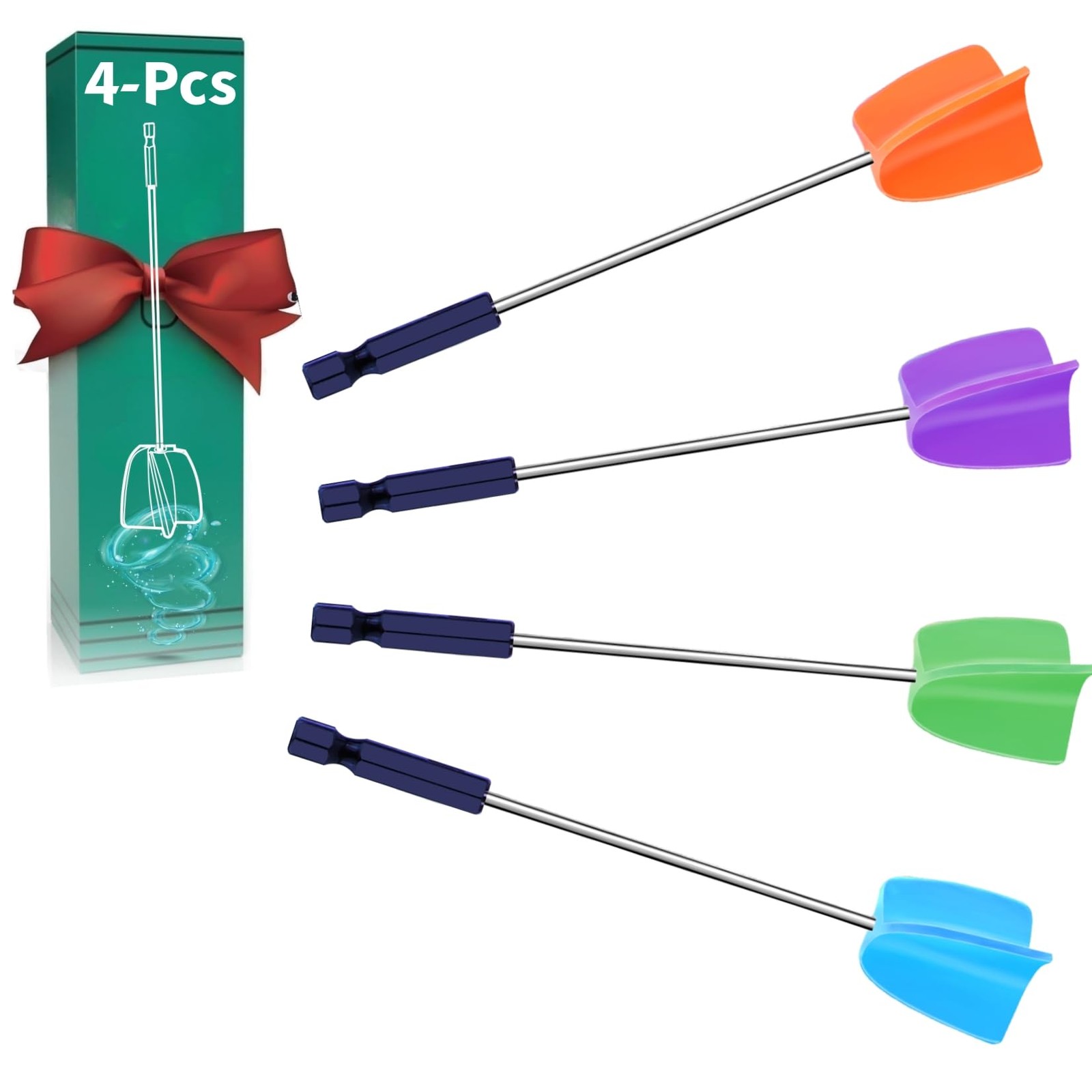 Resin Mixer Epoxy Paddles - 4 Reusable Paint and Mixer...