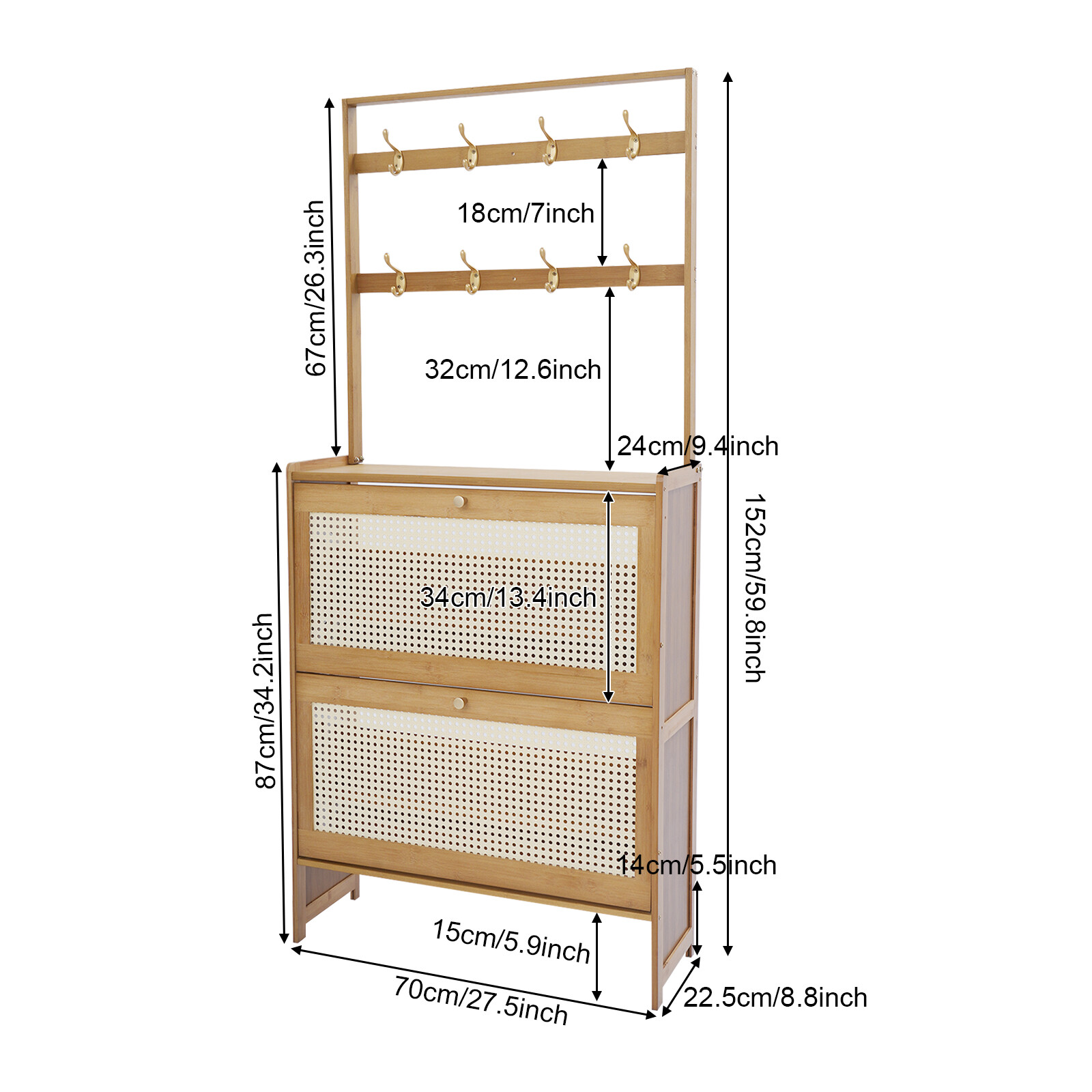 2 Tiers Modern Shoe Cabinet For Entryway Living Room Flip Door Shoe Cabinet