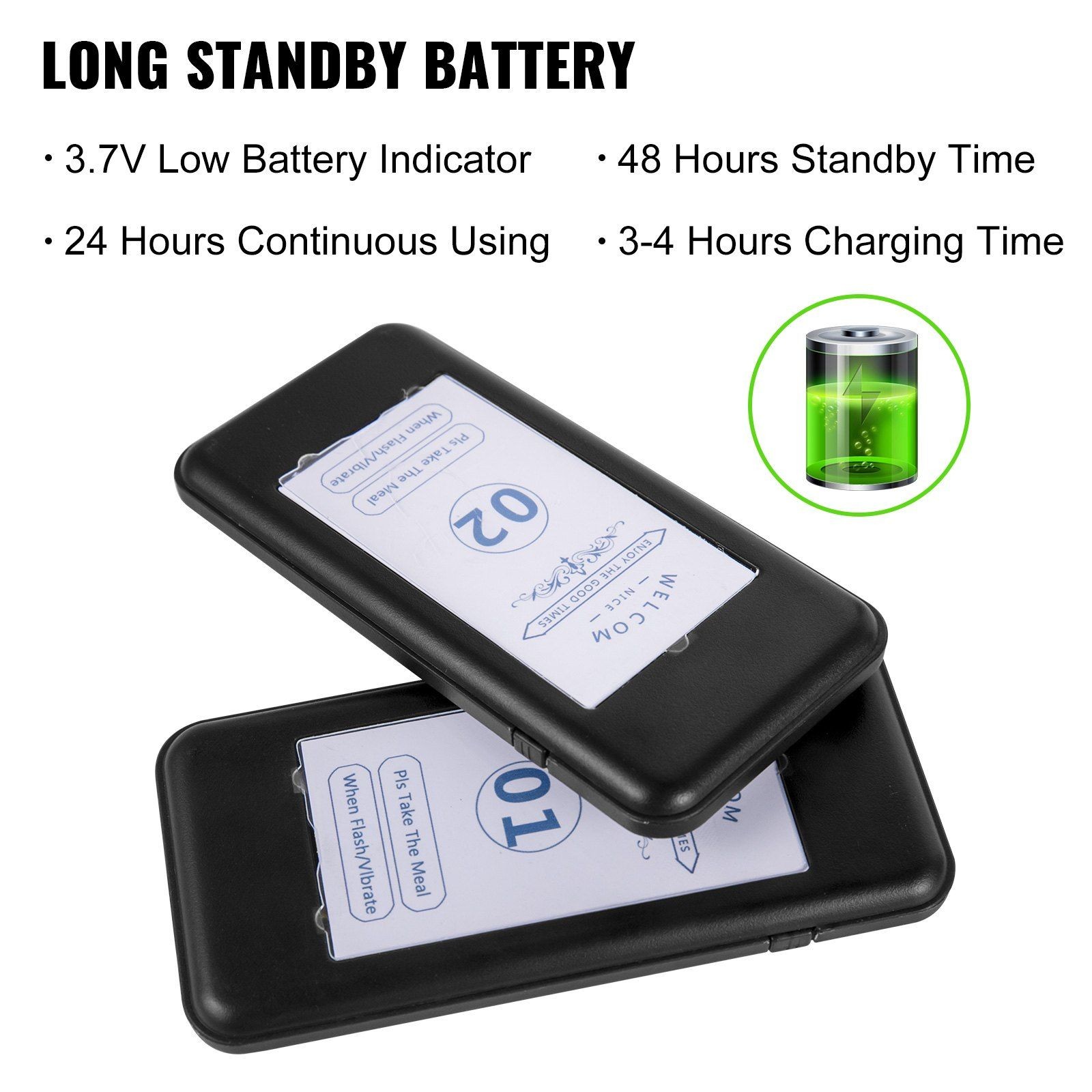 Compact Wireless Paging System 16 Handsets 98 Beepers Vibration Flash Buzzer
