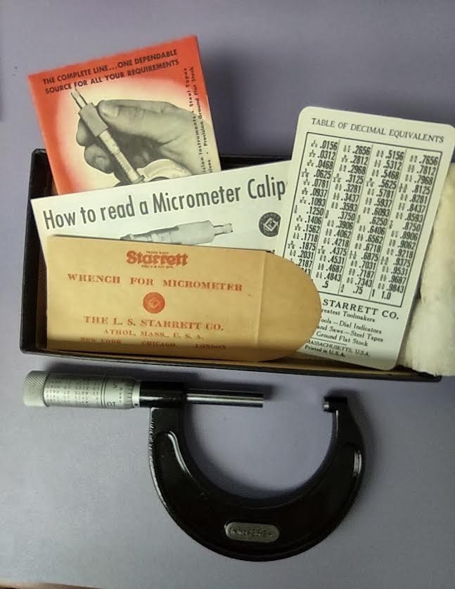 L. S. Starrett Co. MACHINICAL SCREW THREAD MICROMETER CALIPER 2" Max  .001" Res