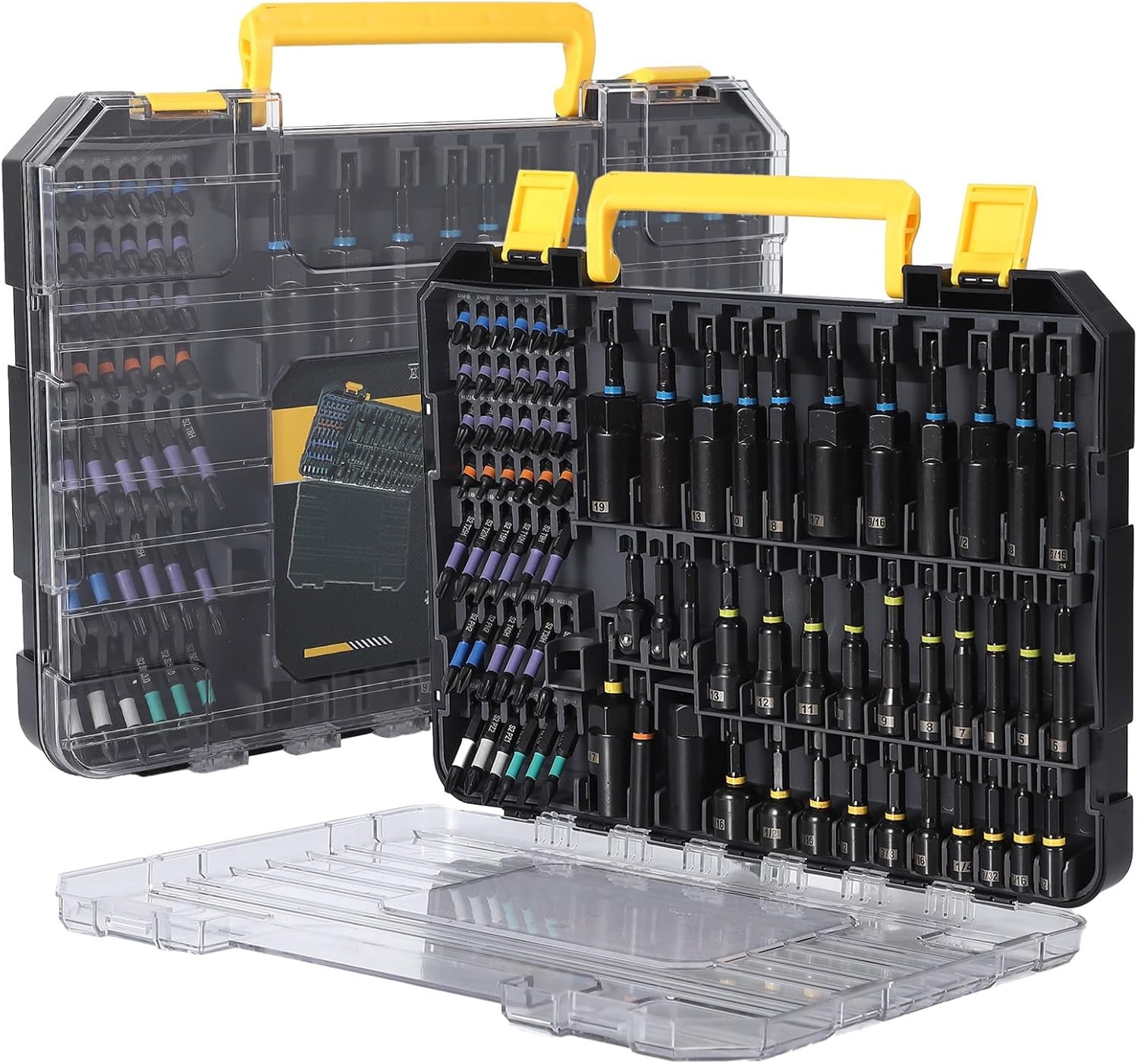 80pc Magnetic Impact Nut Driver Set Metric & SAE with Socket Adapters Bit Holder