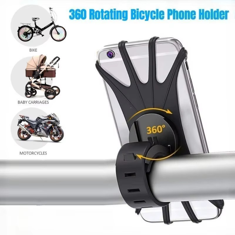 360° Silicone Bike/Bicycle GPS Clip Quick Phone Holder Mount For All Phones