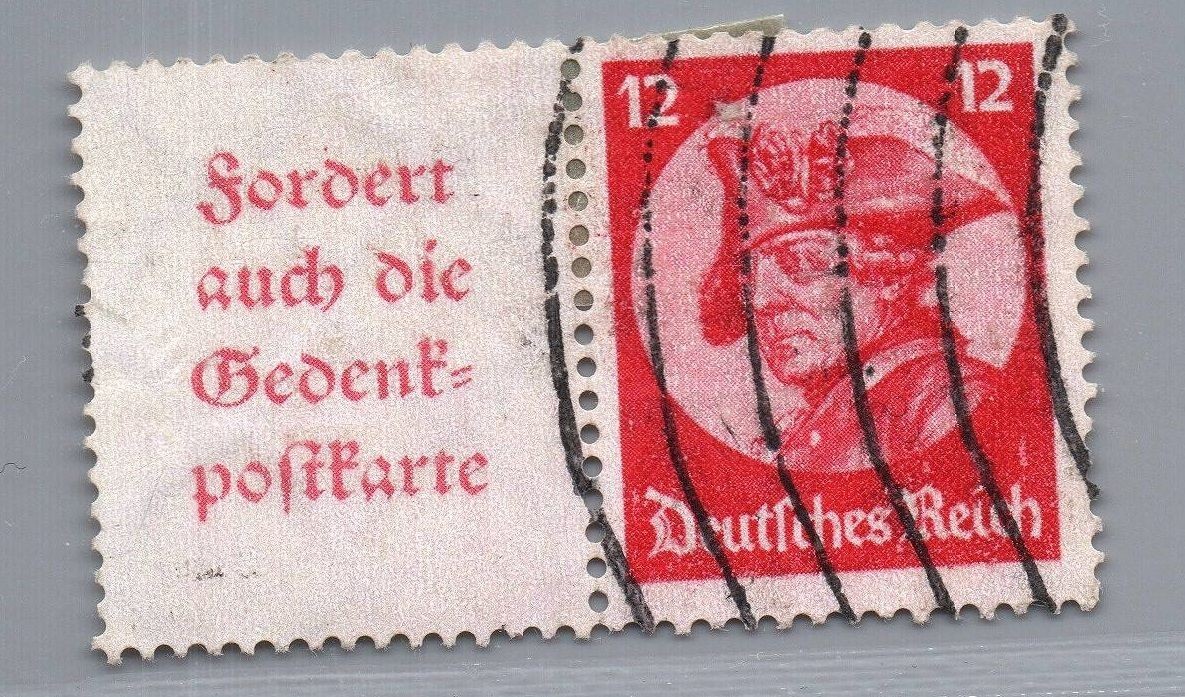 German Reich composite print Michel No. W 45 stamped
