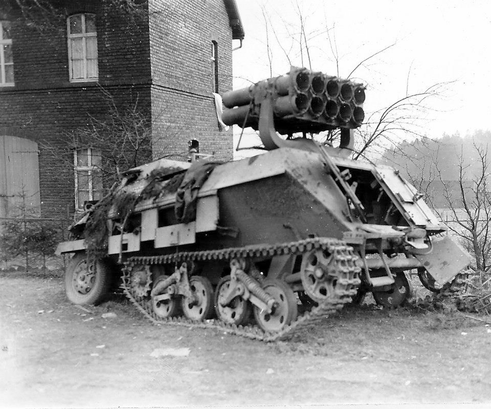 WWII B&W Photo German Opel Maultier Nebelwerfer Abandoned  WW2  World War / 4079