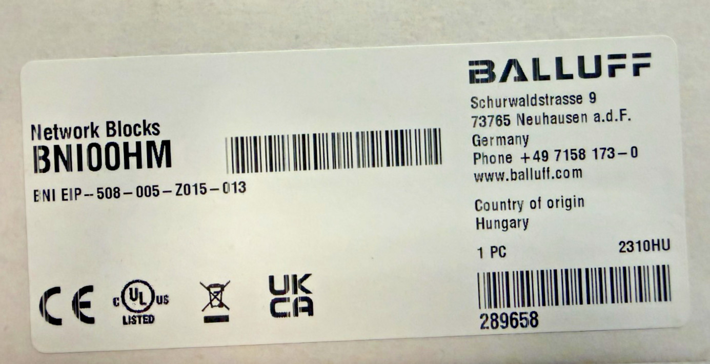 Balluff #BNI00HM / #BNI EIP-508-005-Z015-013
