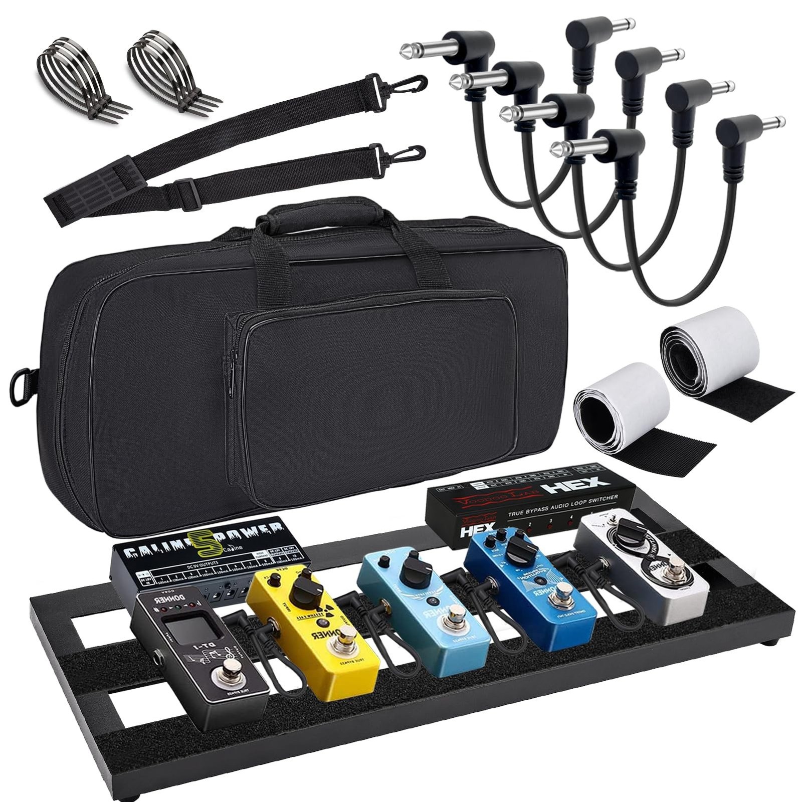 Medium Guitar Pedal Board, 20x8x1.2", Aluminum Alloy Black Effects Pedal Boar...
