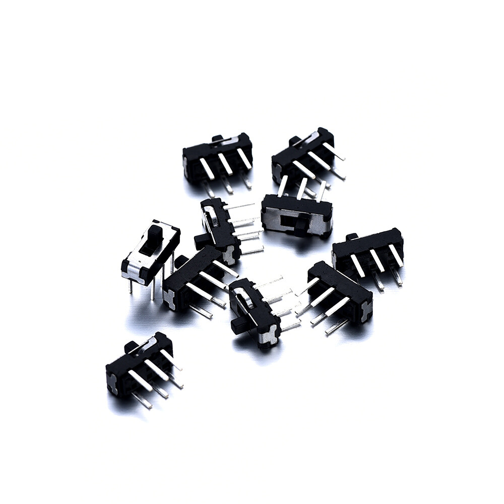 10pcs DC50V 1A On/Off/On DPDT 2P2T 6 Pin Vertical DIP Slide Switch Low voltage