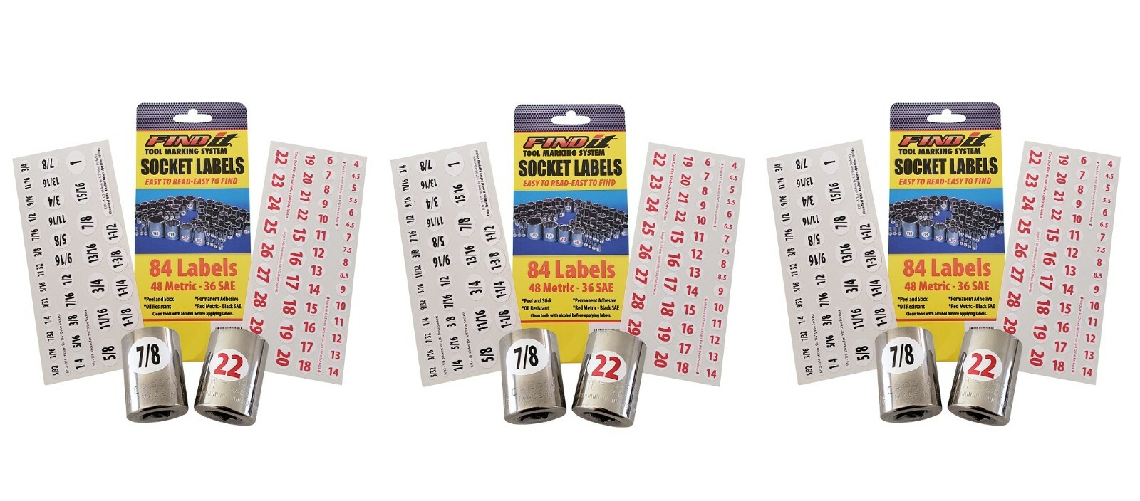 Master Set Eye Saver Chrome Labels for Socket Sets Wrenches foil decals CA2